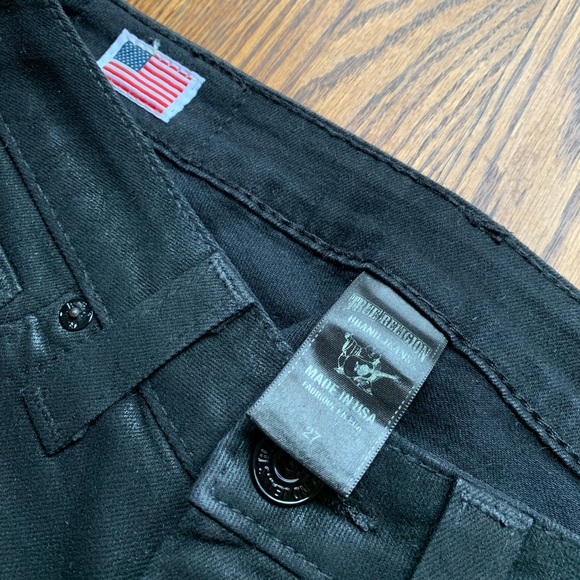 True Religion Skinny Coated Jeans, Black, Size 27 - Picture 4 of 11